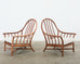 Pair of McGuire Organic Modern Oversized Rattan Lounge Chairs