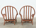 Pair of McGuire Organic Modern Oversized Rattan Lounge Chairs