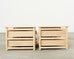 Pair McGuire Cerused Oak Rattan Nightstands End Tables