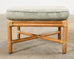 Pair of McGuire Organic Modern Bamboo Rattan Footstool Ottomans