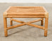 Pair of McGuire Organic Modern Bamboo Rattan Footstool Ottomans