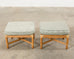 Pair of McGuire Organic Modern Bamboo Rattan Footstool Ottomans