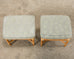 Pair of McGuire Organic Modern Bamboo Rattan Footstool Ottomans