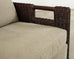 Pair Thomas Pheasant McGuire Rattan Lounge Chairs + Ottoman
