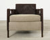 Pair Thomas Pheasant McGuire Rattan Lounge Chairs + Ottoman