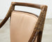 Set of Four McGuire Rattan Target Upholstered Dining Armchairs
