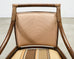 Set of Four McGuire Rattan Target Upholstered Dining Armchairs