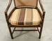Set of Four McGuire Rattan Target Upholstered Dining Armchairs