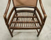 Set of Four McGuire Rattan Target Upholstered Dining Armchairs