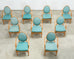Set of Ten McGuire Organic Modern Rattan Cane Dining Chairs
