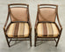 Set of Four McGuire Rattan Target Upholstered Dining Armchairs