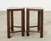 Pair of McGuire Midcentury Oak Demilune Stools