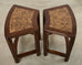 Pair of McGuire Midcentury Oak Demilune Stools