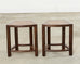 Pair of McGuire Midcentury Oak Demilune Stools
