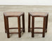 Pair of McGuire Midcentury Oak Demilune Stools