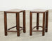 Pair of McGuire Midcentury Oak Demilune Stools