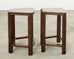 Pair of McGuire Midcentury Oak Demilune Stools