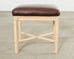 McGuire Organic Modern Lacquered Rattan Foot Stool Bench