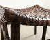 Pair of McGuire Laced Leather Rawhide Rattan Ottoman Stools