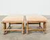 Pair of McGuire Rattan Organic Modern Footstool Benches