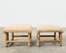 Pair of McGuire Rattan Organic Modern Footstool Benches