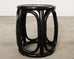 Pair McGuire Lacquered Rattan Taborette Drum Drink Tables