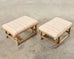 Pair of McGuire Rattan Organic Modern Footstool Benches