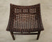 Pair of McGuire Laced Leather Rawhide Rattan Ottoman Stools