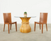 McGuire Organic Modern Bamboo Rattan Hourglass Dining Table