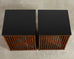 Pair of McGuire Bamboo Cube Granite Top Drinks Tables