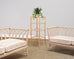McGuire Antalya Leather Four-Tier Rattan Étagère Plant Stand