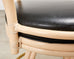 Set of Four McGuire Rattan Leather Swivel Bar Stools
