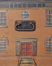 19th C. Country English Georgian House Facade Painted Trunk