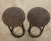 Pair of Industrial Style Bronzed Iron Round Drinks Table