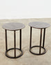 Pair of Industrial Style Bronzed Iron Round Drinks Table