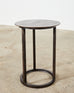 Pair of Industrial Style Bronzed Iron Round Drinks Table