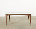 Post Modern Textured Steel Glass Top Dining Table