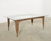 Post Modern Textured Steel Glass Top Dining Table
