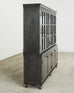 Industrial Style Zinc Metal Wrapped Glass Door Bookcase