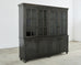 Industrial Style Zinc Metal Wrapped Glass Door Bookcase