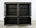 Industrial Style Zinc Metal Wrapped Glass Door Bookcase