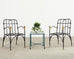 Set Four Bronze Lions Head Garden Chairs After Giacometti