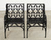 Pair of English Coalbrookdale Style Gothic Garden Armchairs