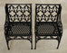 Pair of English Coalbrookdale Style Gothic Garden Armchairs