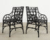 Pair of English Coalbrookdale Style Gothic Garden Armchairs