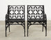 Pair of English Coalbrookdale Style Gothic Garden Armchairs