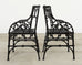 Pair of English Coalbrookdale Style Gothic Garden Armchairs