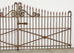 19th Century Stewart Iron Works Wrought Iron Double Entry Gates
