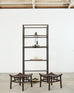 Bronzed Iron Faux Bois Six Shelf Etagere Display