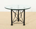 Iron and Glass Round Garden Pedestal Dining Table